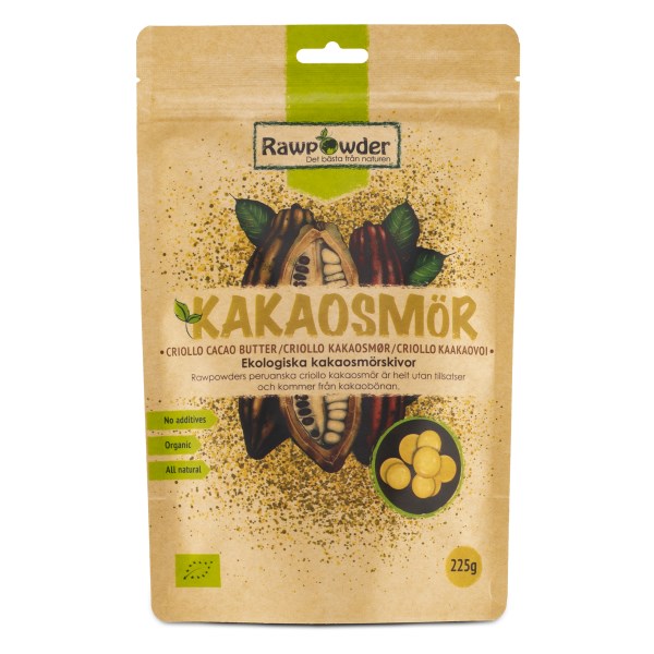 RawPowder Kakaosmör Skivor, 225 g | Livsmedel - Till Skafferiet - Kakao | Gymkraft
