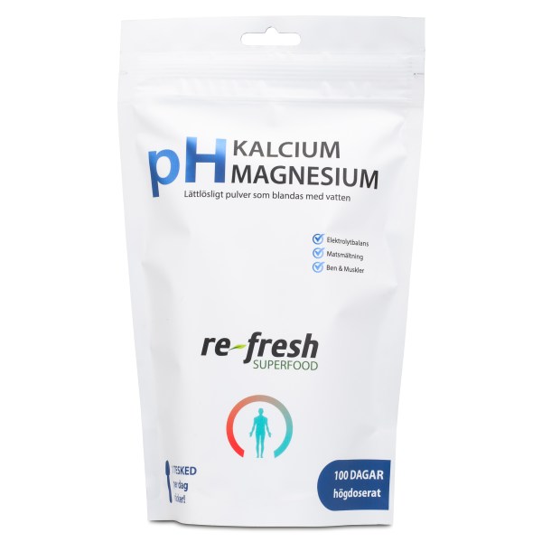 Re-fresh Superfood pH Kalcium Magnesium, 300 g | Vitamin & Mineraltillskott - Mineraler - Magnesium | Gymkraft