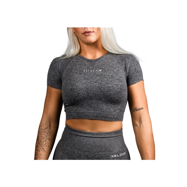 RELODE Cropped T-shirt Grå