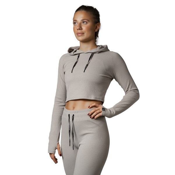 RELODE Mellow Cropped Hoodie Beige