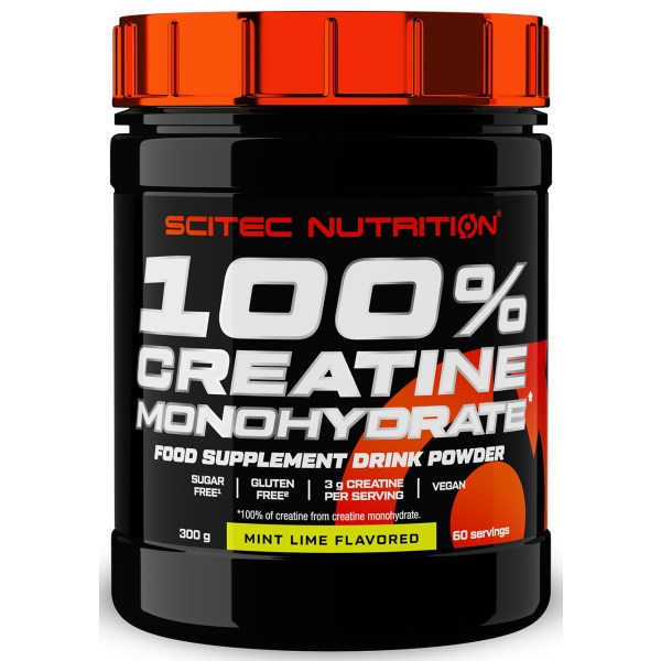 Scitec 100% Creatine Monohydrate, Mint/Lime, 300 g