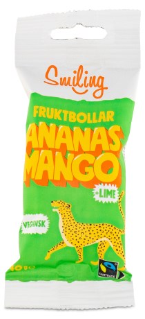Miniatyrbild Smiling Fruktbollar Mango/Ananas/Lime Fairtrade, 40 g