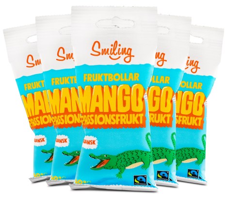 Miniatyrbild Smiling Fruktbollar Mango/Passion Fairtrade, 5-pack
