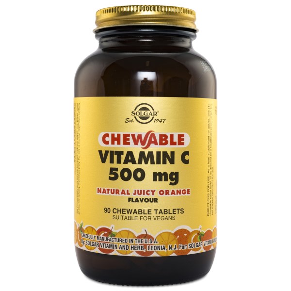 Solgar Chewable Vitamin C, Apelsin, 90 tabl | Vitamin & Mineraltillskott - Vitaminer - C-vitamin | Gymkraft