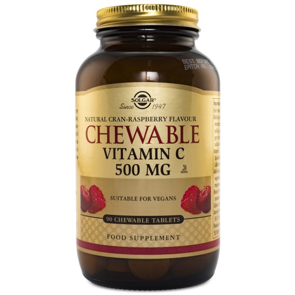 Solgar Chewable Vitamin C Tranbär &amp;amp; Hallon 90 tabl