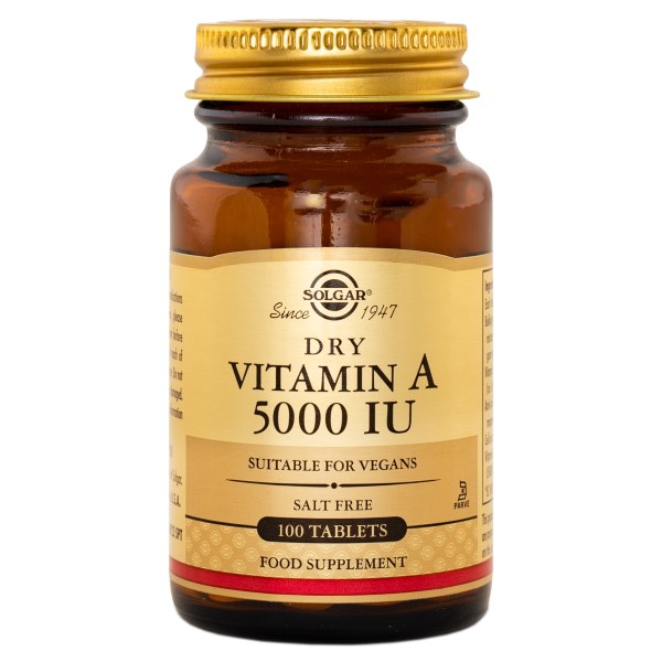 Solgar Dry Vitamin A 5000 IU 100 tabl