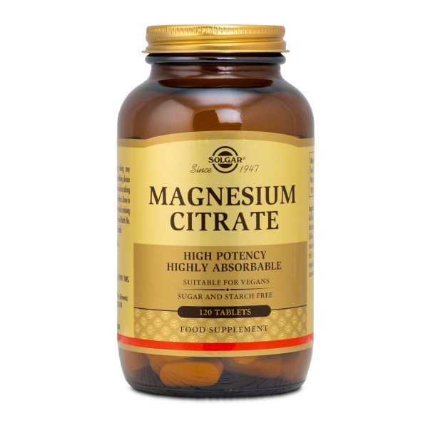 Solgar Magnesium Citrate, 120 tabl | Vitamin & Mineraltillskott - Mineraler - Magnesium | Gymkraft