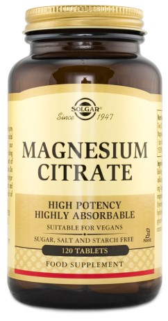 Miniatyrbild Solgar Magnesium Citrate, 120 tabl