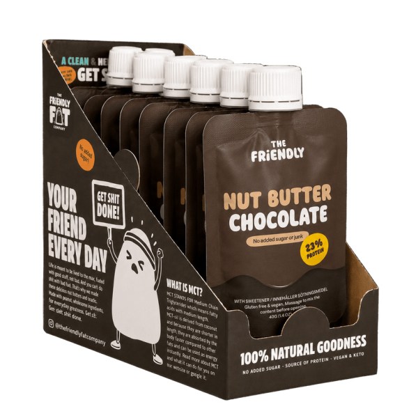 The Friendly Fat Company Fat-Pack Nutbutter, Chocolate, 12-pack