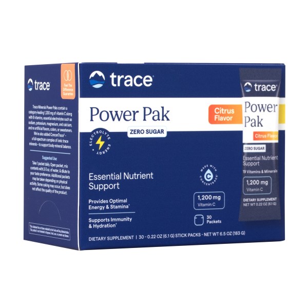 Trace Minerals Electrolyte Stamina Power Pak Sugar Free, Citrus, 30-pack