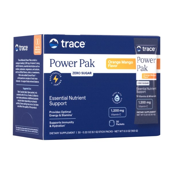 Trace Minerals Electrolyte Stamina Power Pak Sugar Free, Orange/Mango, 30-pack