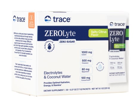 Miniatyrbild Trace Minerals ZEROlyte Electrolyte Drink Mix Salty, Citrus, 30-pack