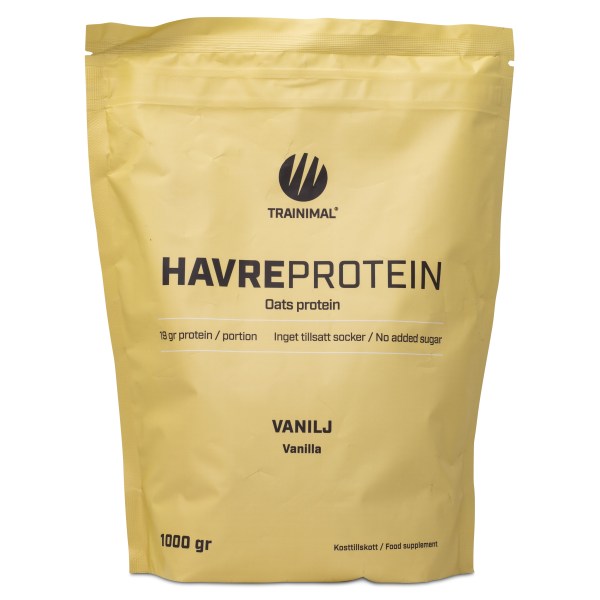 Trainimal Havreprotein, Vanilj, 1 kg | Träningstillskott - Proteinpulver - Veganskt Protein | Gymkraft