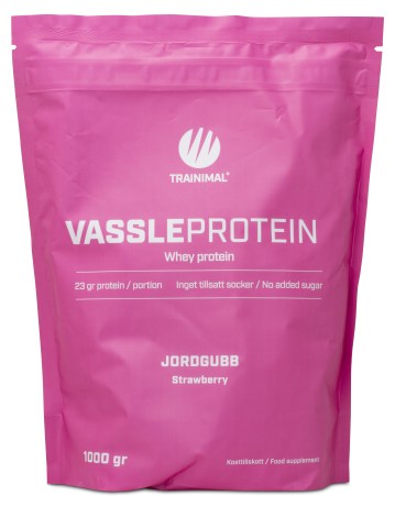 Miniatyrbild Trainimal Vassleprotein, Jordgubbsshake, 1 kg