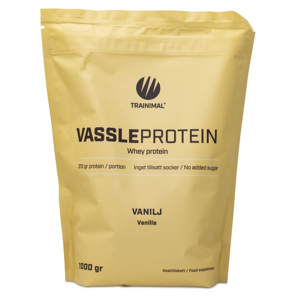 Trainimal Vassleprotein, Vanilj, 1 kg | Träningstillskott - Proteinpulver - Vassleprotein | Gymkraft