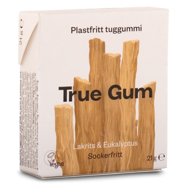 True Gum Tuggummi, 1 st, Liquorice & Eucalyptus