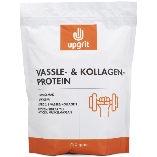 Upgrit Vassle & Kollagenprotein, Kakao, 750 g
