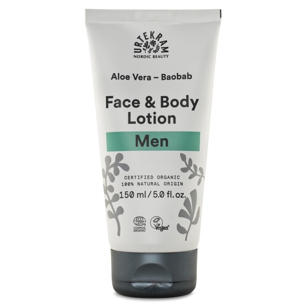 Urtekram Men Aloe Vera Baobab Face & Body Lotion, 150 ml