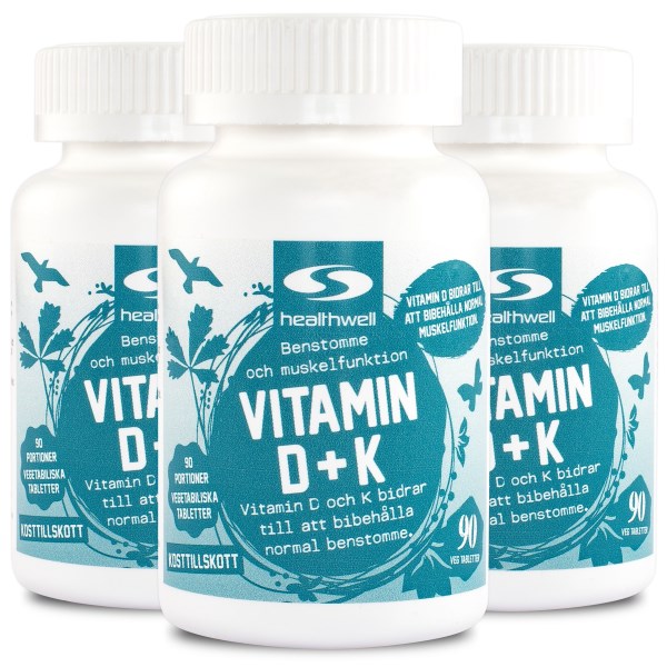 Köp Vitamin D+K 3pack hos Svenskt Kosttillskott