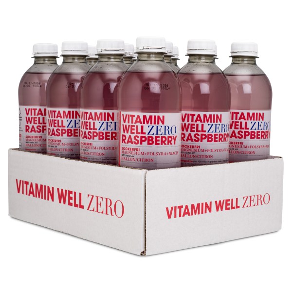 Vitamin Well Zero, Raspberry, 12-pack