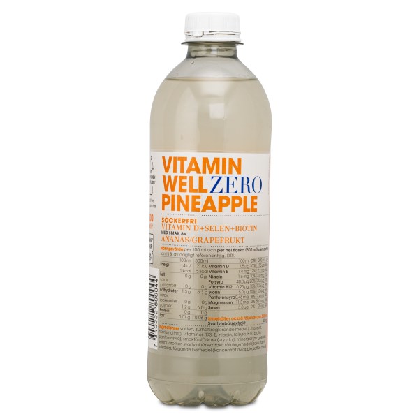 Vitamin Well Zero, Pineapple, 500 ml