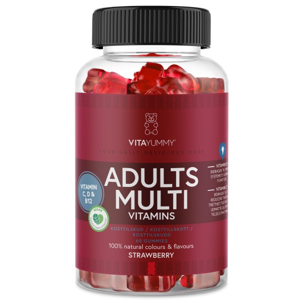VitaYummy Adults Multi, Strawberry, 60 Gummies | Vitamin & Mineraltillskott - Vitaminer - Multivitamin | Gymkraft