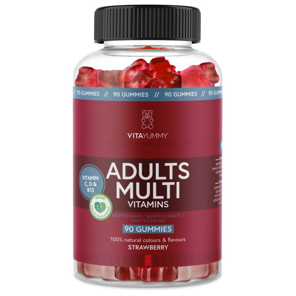 VitaYummy Adults Multi, Strawberry, 90 Gummies | Vitamin & Mineraltillskott - Vitaminer - Multivitamin | Gymkraft