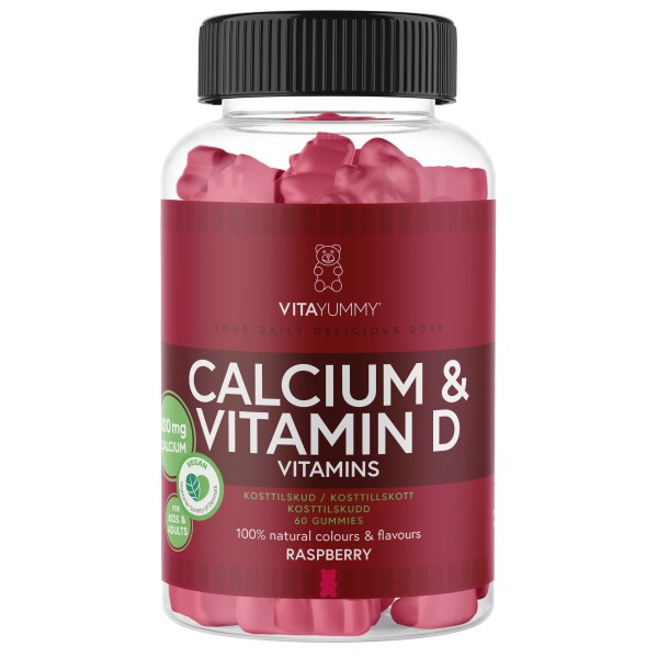 VitaYummy Calcium & Vitamin D, Raspberry, 60 Gummies | Vitamin & Mineraltillskott - Mineraler - Kalcium | Gymkraft
