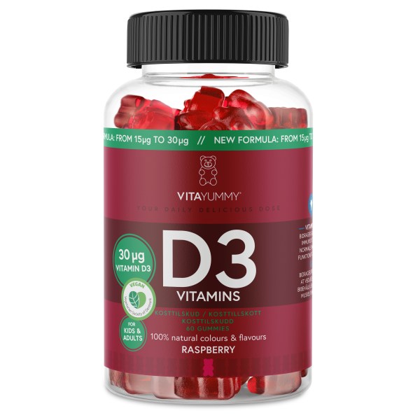 VitaYummy D3 Vitamins, Raspberry, 60 Gummies | Vitamin & Mineraltillskott - Vitaminer - D-vitamin | Gymkraft