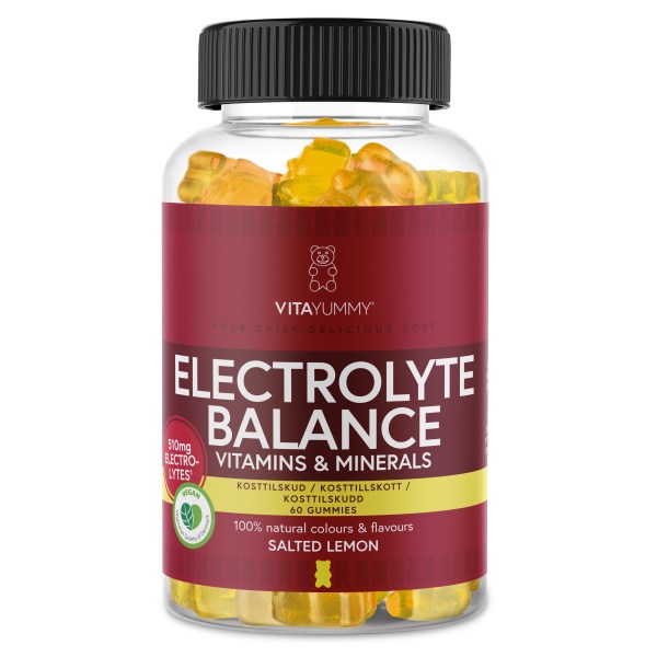 VitaYummy Electrolyte Balance, Salted Lemon, 60 Gummies | Träningstillskott - Under Träning - Vätskeersättning | Gymkraft
