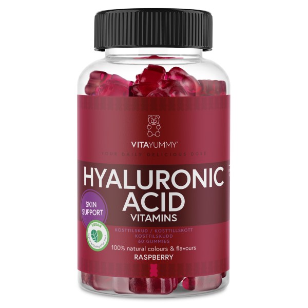VitaYummy Hyaluronic Acid, Raspberry, 60 Gummies | Hälsa - Led & Muskelbesvär - Ledtillskott | Gymkraft