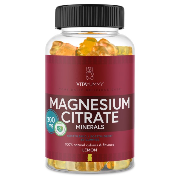 VitaYummy Magnesium Citrate, Lemon, 60 Gummies | Vitamin & Mineraltillskott - Mineraler - Magnesium | Gymkraft