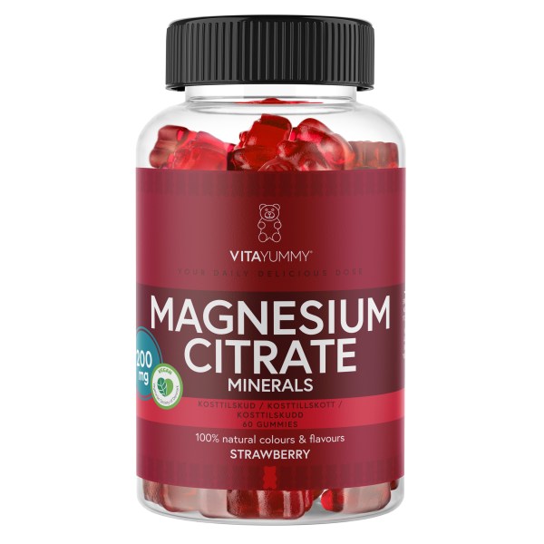 VitaYummy Magnesium Citrate, Strawberry, 60 Gummies | Vitamin & Mineraltillskott - Mineraler - Magnesium | Gymkraft
