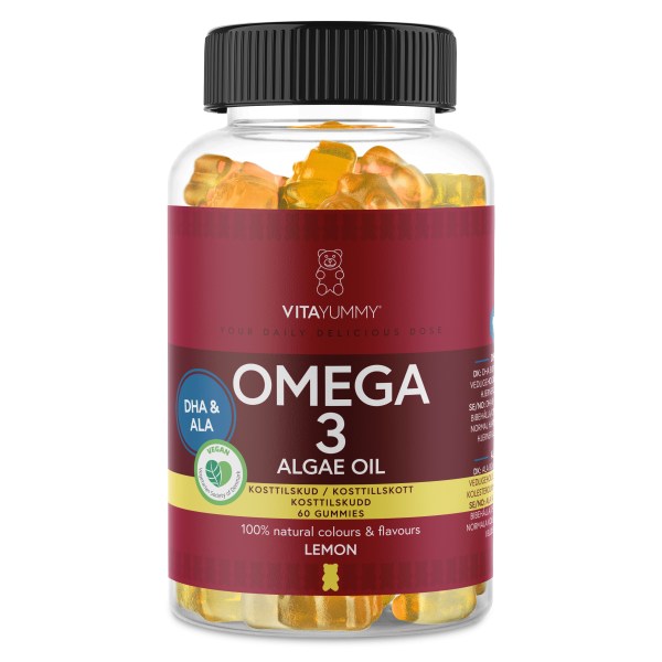 VitaYummy Omega 3, Lemon, 60 Gummies | Hälsa - Omega-fettsyror - Omega-3 | Gymkraft