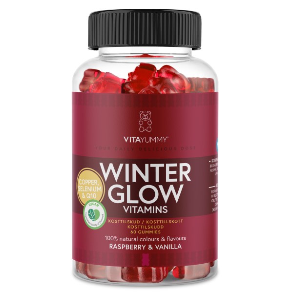 VitaYummy Winter Glow, Raspberry Vanilla, 60 Gummies | Hälsa - Hår, hud & naglar | Gymkraft