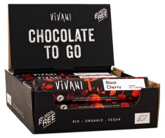 Miniatyrbild Vivani M�rk Choklad, 62 % K�rsb�r, 18-pack