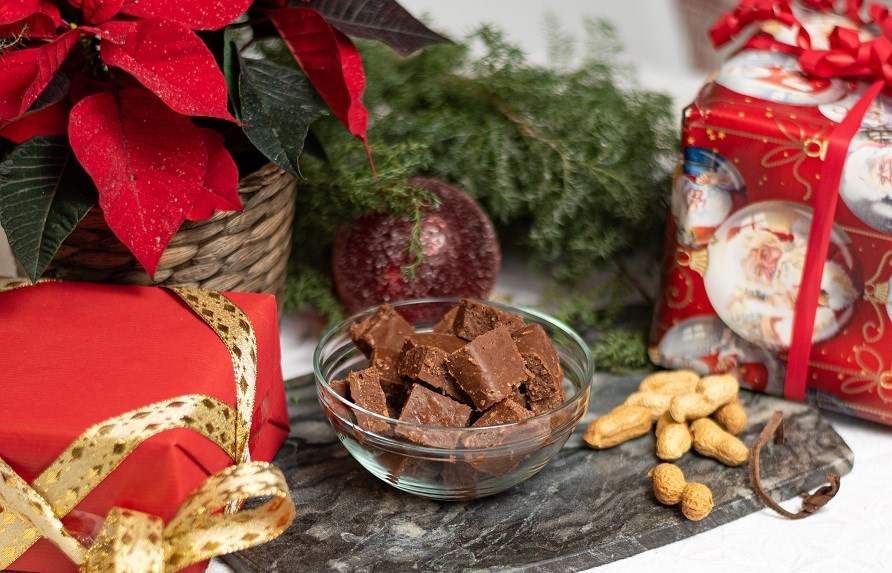 Fudge p jordntssmr och kokosolja.