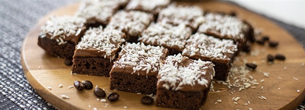 Kokosrutor med kaffesmak