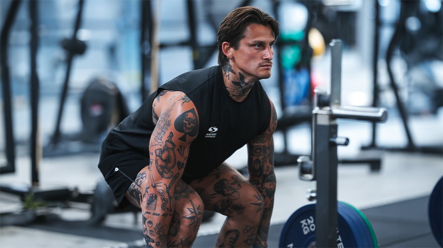 Man som ska k�ra marklyft.