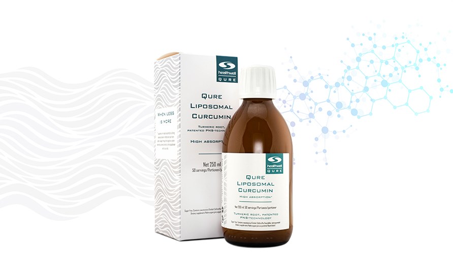 QURE Liposomal Curcumin med hg upptagningsfrmga. 