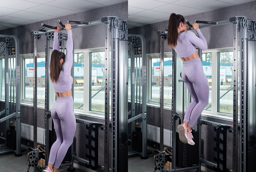 Bild p tjej som visar hur man utfr trningsvningen chins.