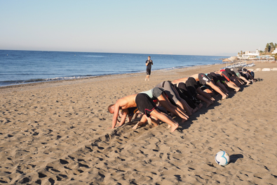 Semestertr�ning p� stranden