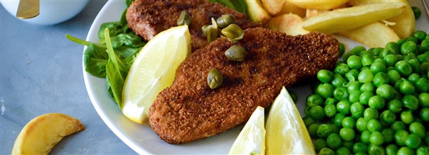 Recept: Schnitzel med klyftpotatis