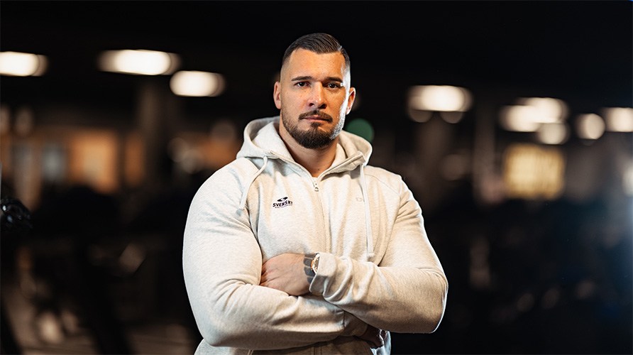 Portrtt p personlilga trnaren David Friberg. 