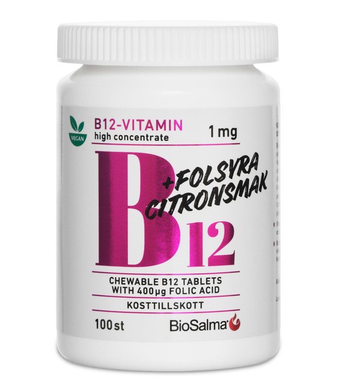 BioSalma B12-vitamin 1mg + Folsyra 