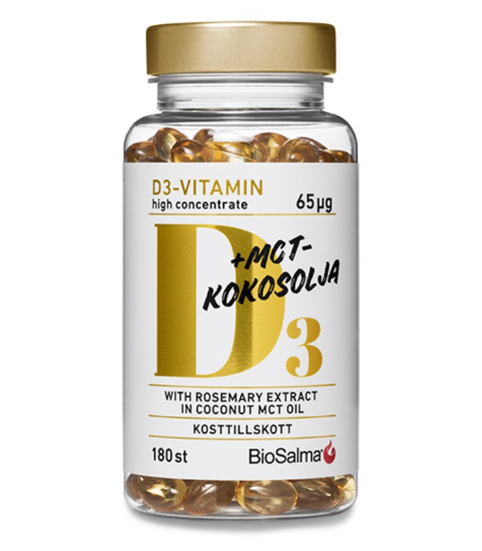 BioSalma D3-vitamin 65 ug MCT-kokosolja