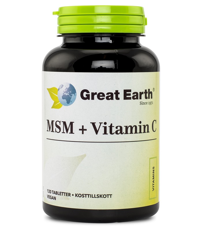 Köp Great Earth MSM + Vitamin C hos Svenskt Kosttillskott. Snabbt