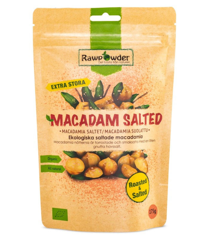 RawPowder Macadam Nötter Saltade/Rostade